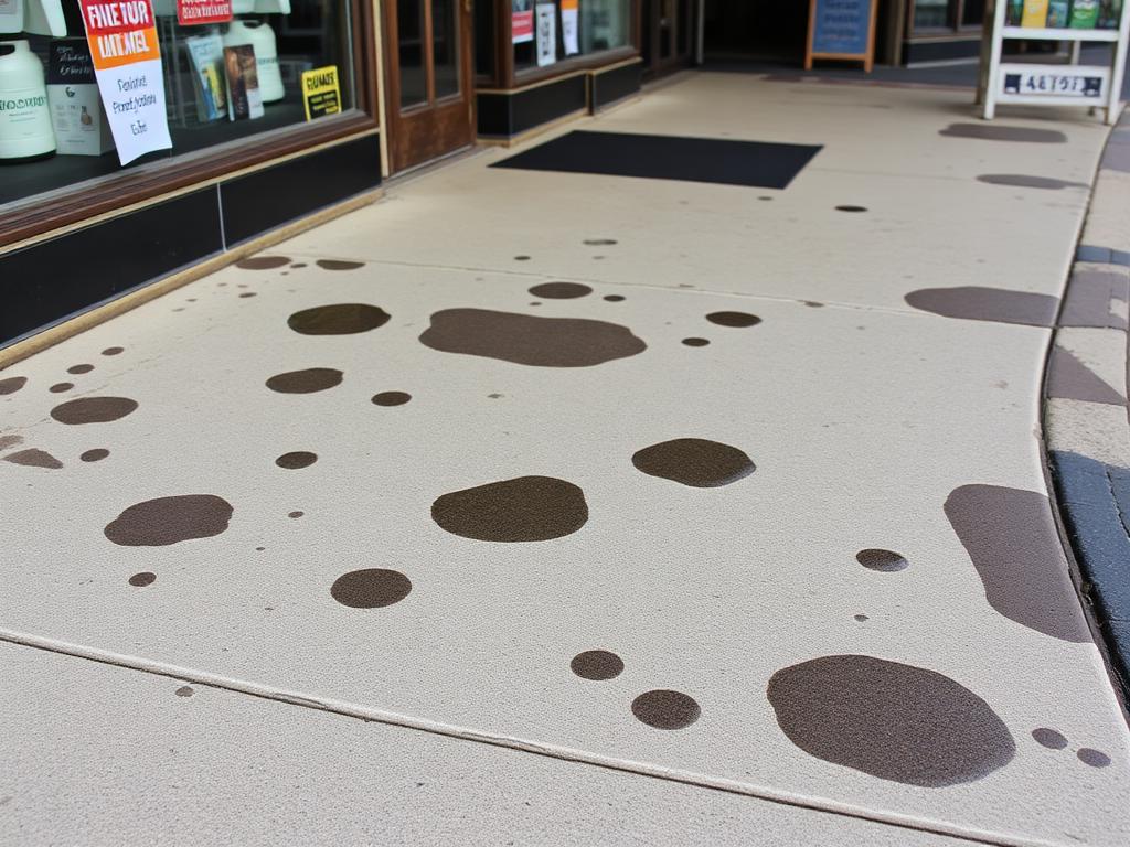 Storefront Sidewalk before cleaning